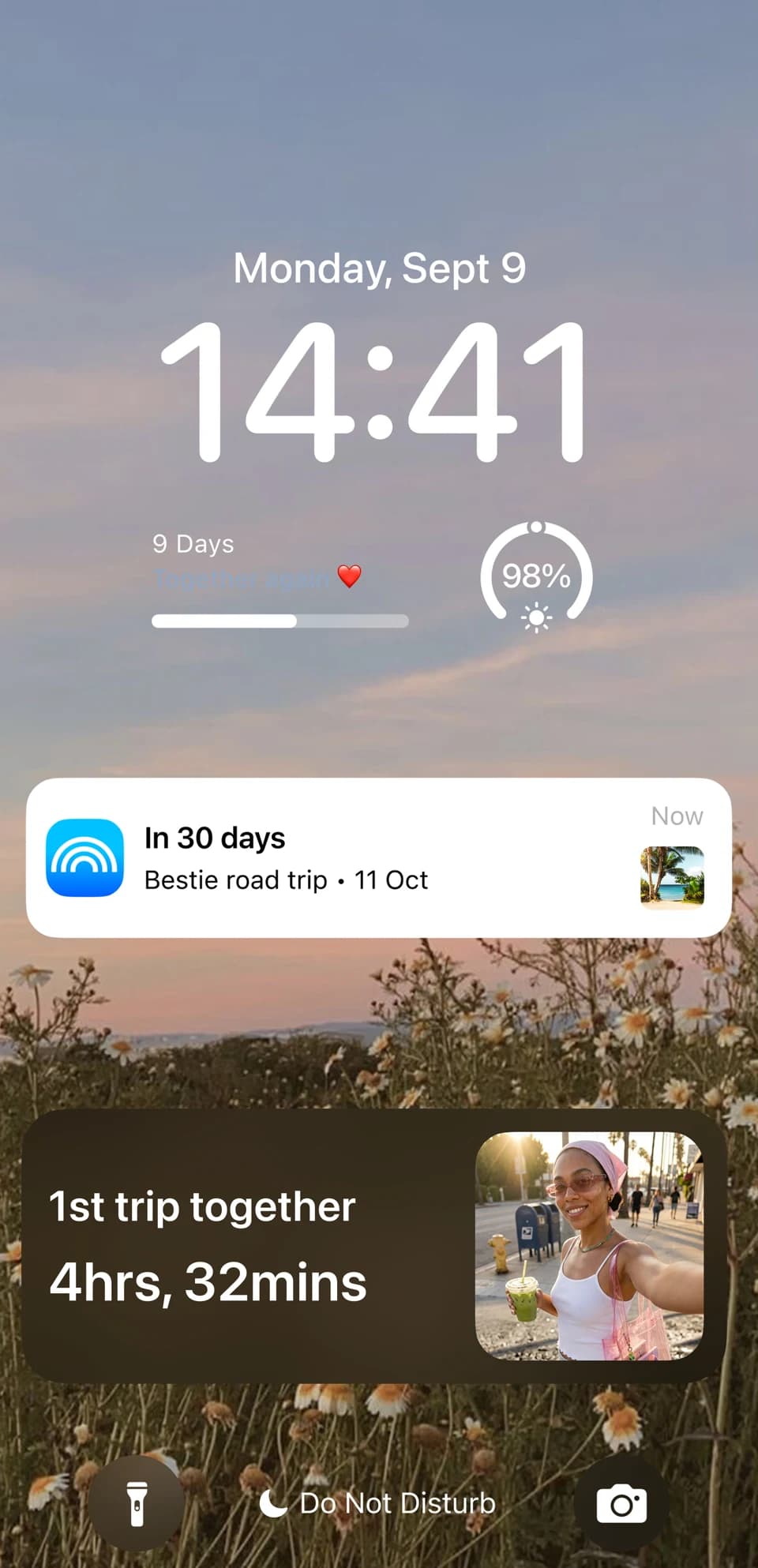 Outside countdown on an iPhone Lock Screen